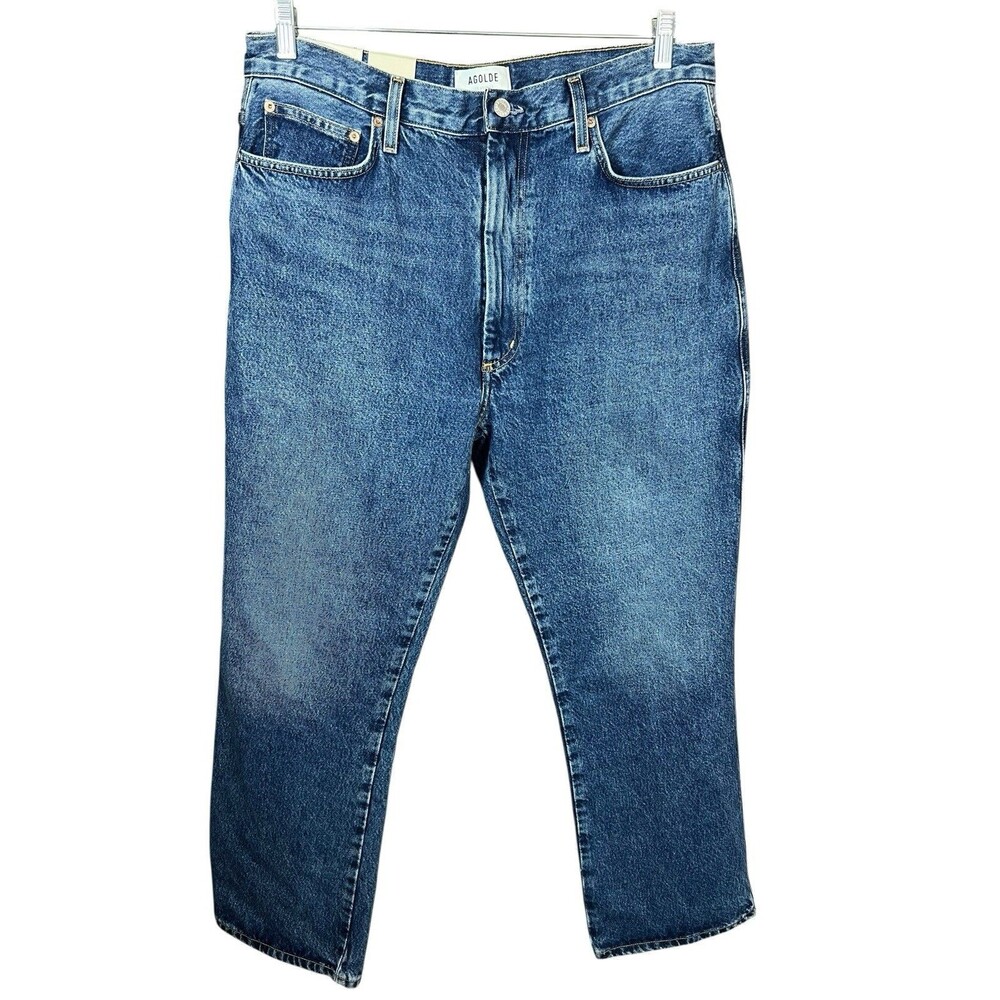 AGOLDE Pinch Waist Kick Flare Jeans 33 High Rise Blue Organic Cotton Denim NWT